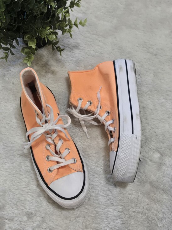 Converse Shoes - Converse Chuck Taylor All Star Orange Lift Platform Classic Sneakers, Women's 6